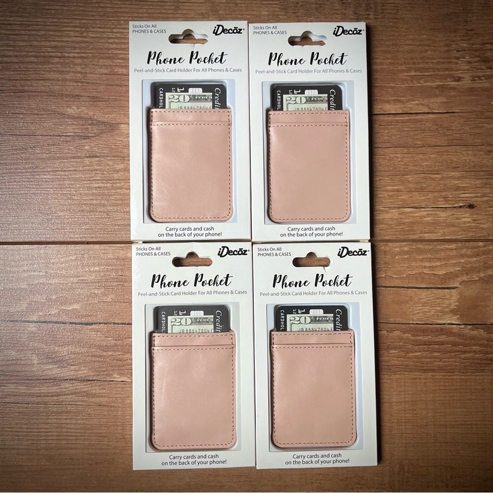 Phone Pocket cash and card holder, bundle of 4